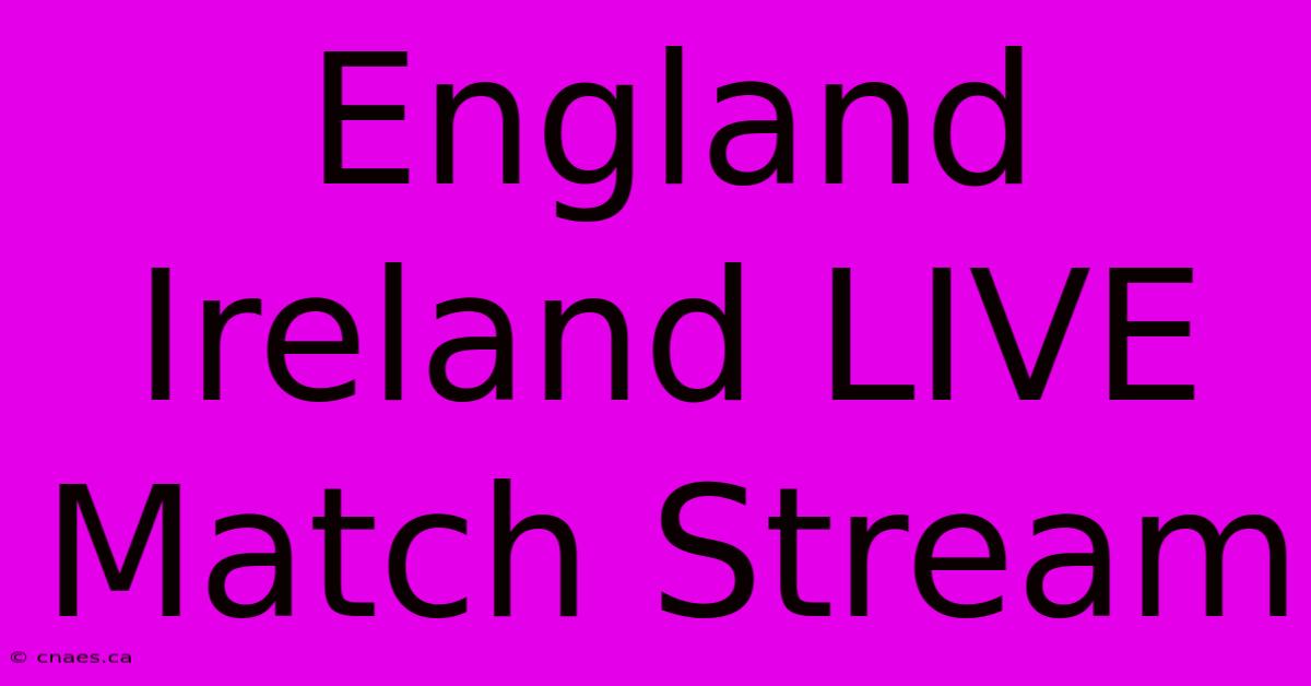 England Ireland LIVE Match Stream