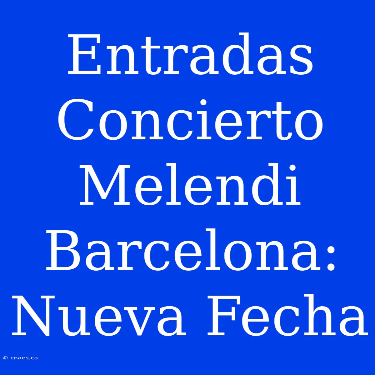 Entradas Concierto Melendi Barcelona: Nueva Fecha