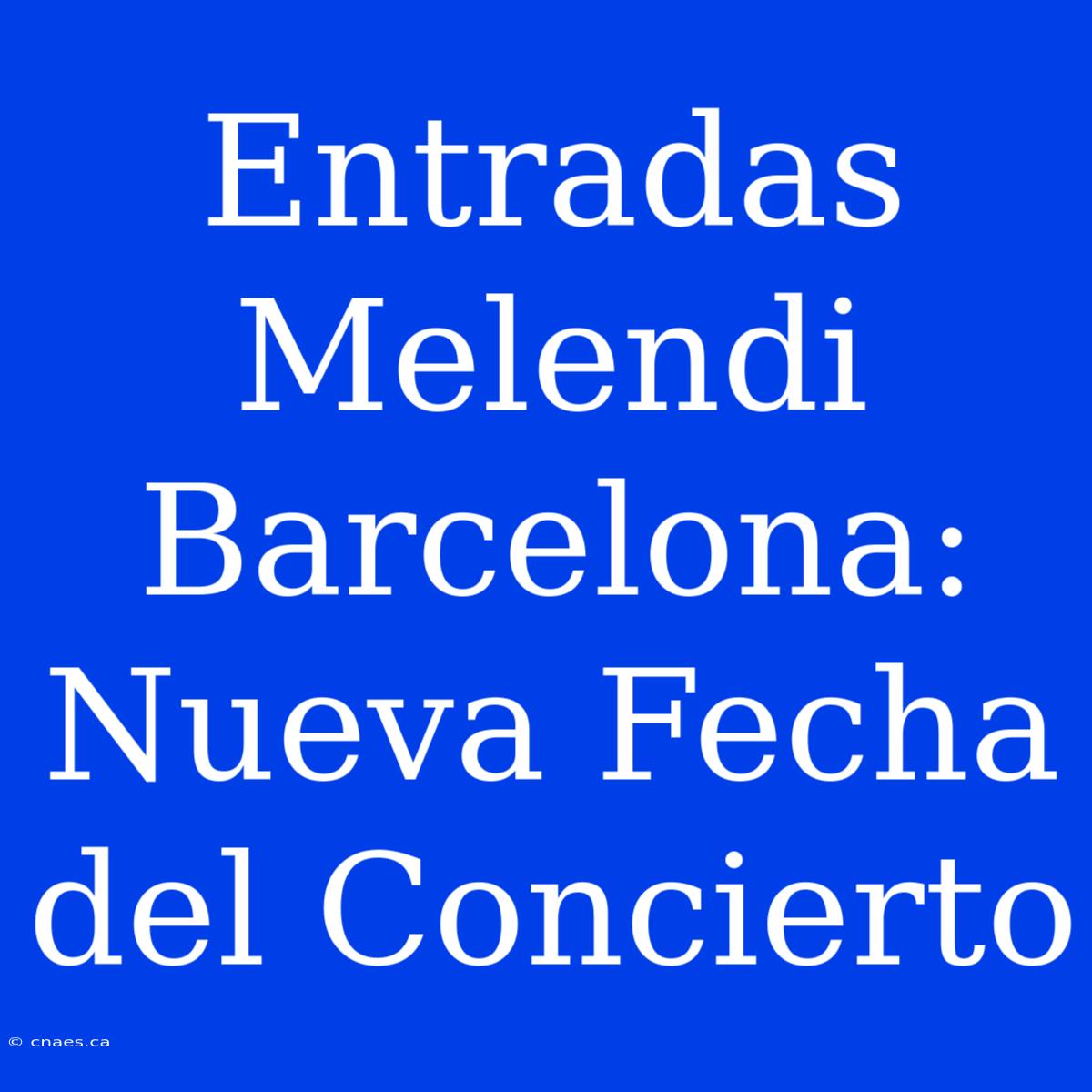 Entradas Melendi Barcelona: Nueva Fecha Del Concierto