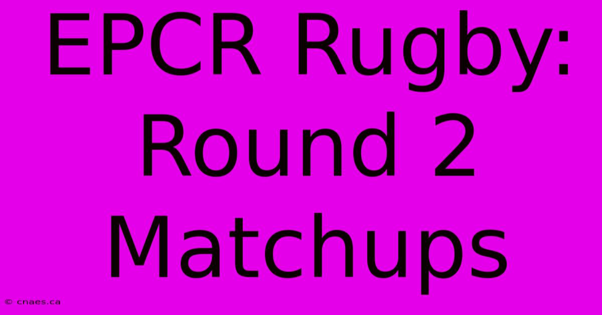 EPCR Rugby: Round 2 Matchups