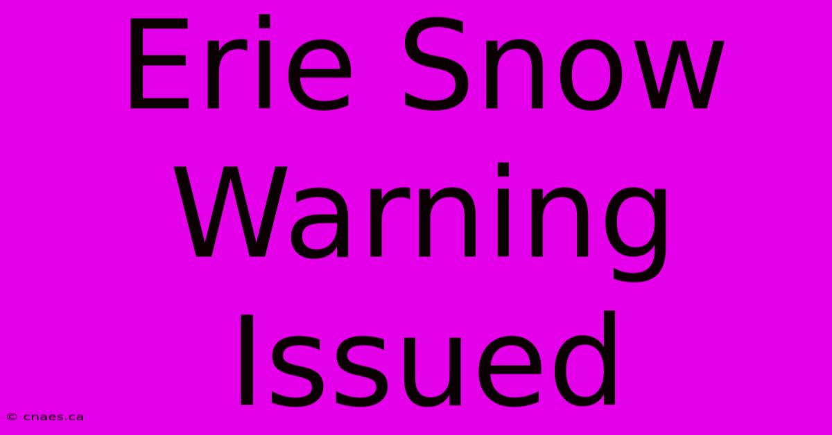 Erie Snow Warning Issued