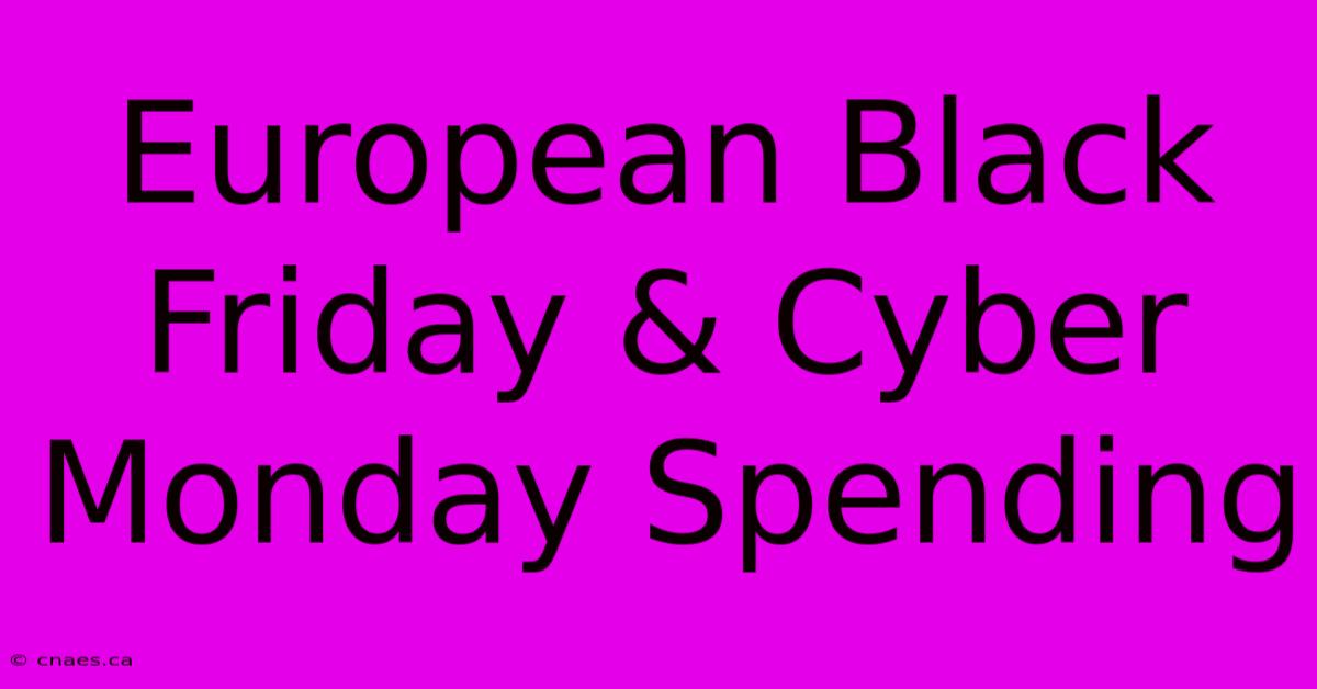 European Black Friday & Cyber Monday Spending