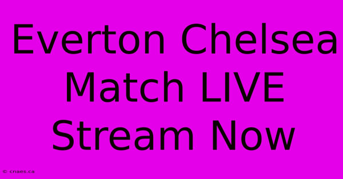 Everton Chelsea Match LIVE Stream Now