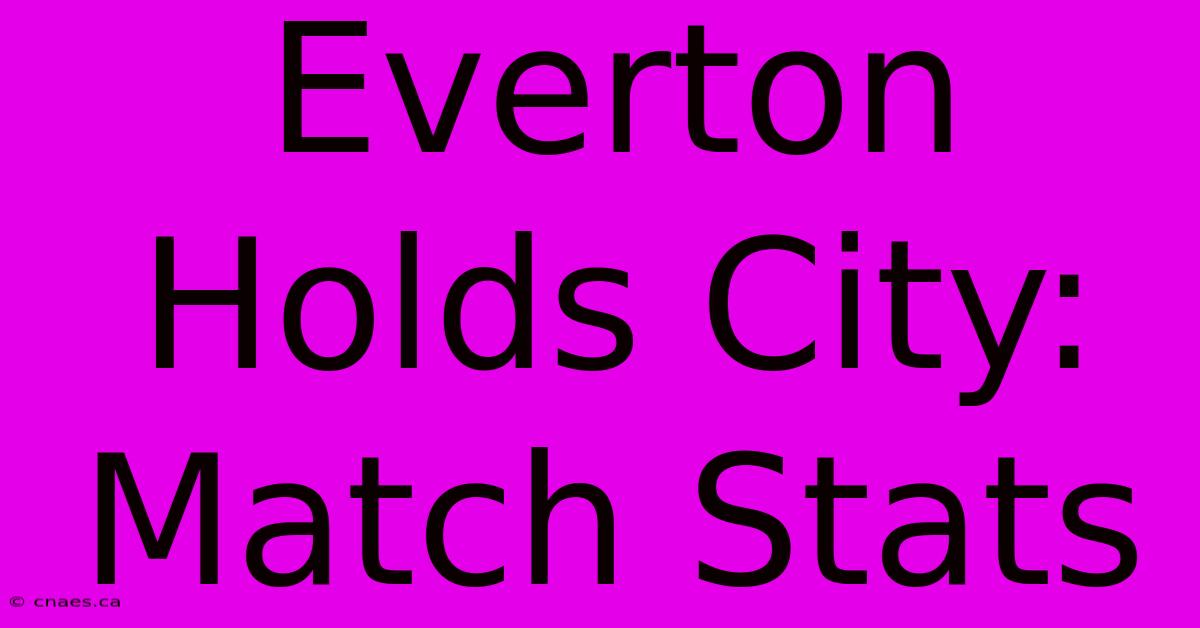 Everton Holds City: Match Stats