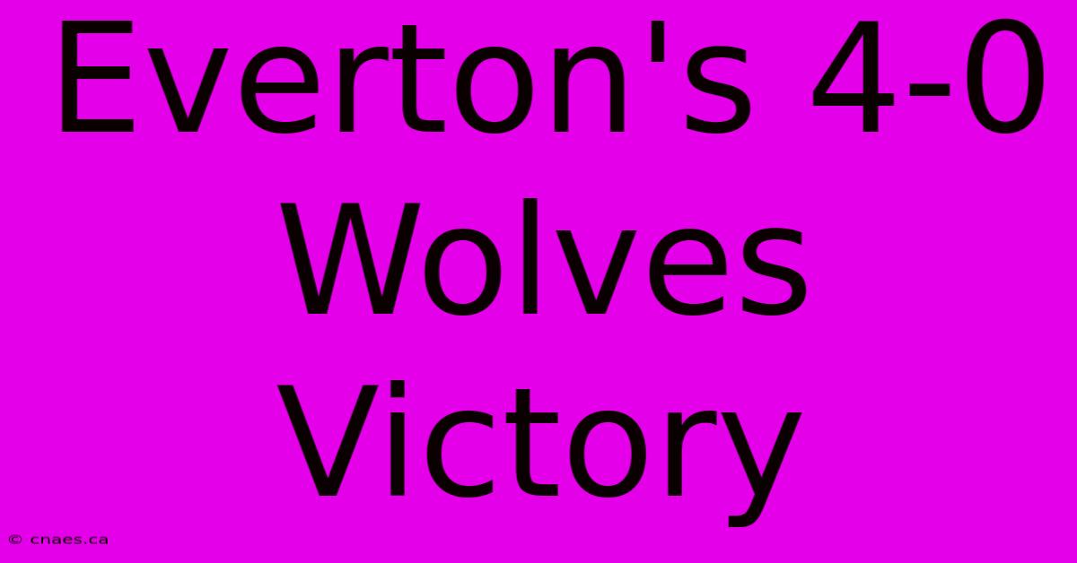 Everton's 4-0 Wolves Victory