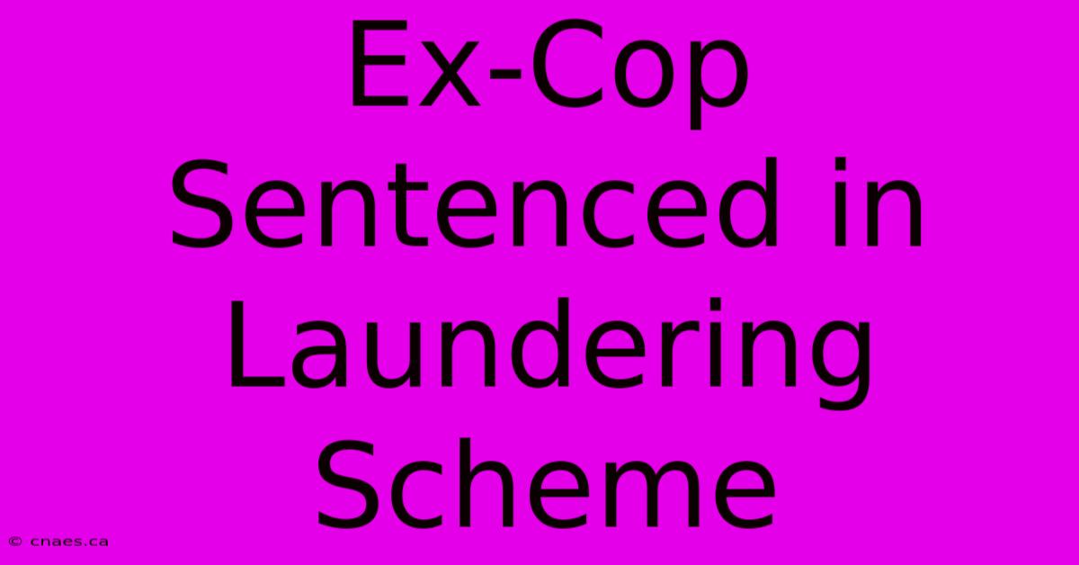 Ex-Cop Sentenced In Laundering Scheme