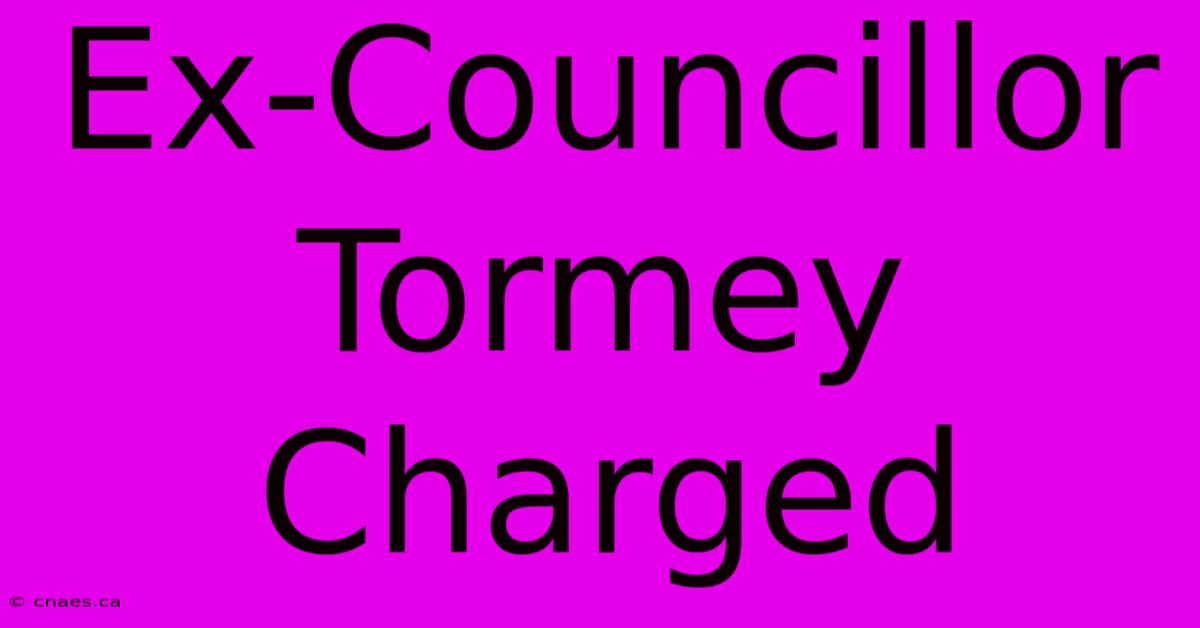 Ex-Councillor Tormey Charged