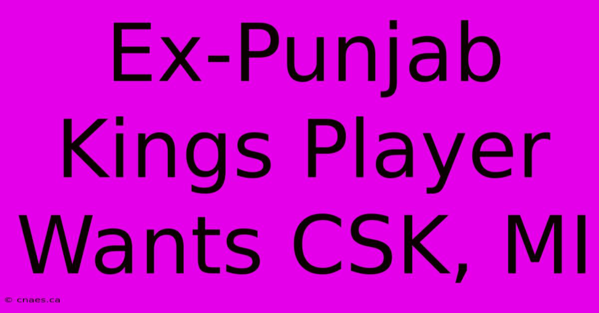 Ex-Punjab Kings Player Wants CSK, MI 