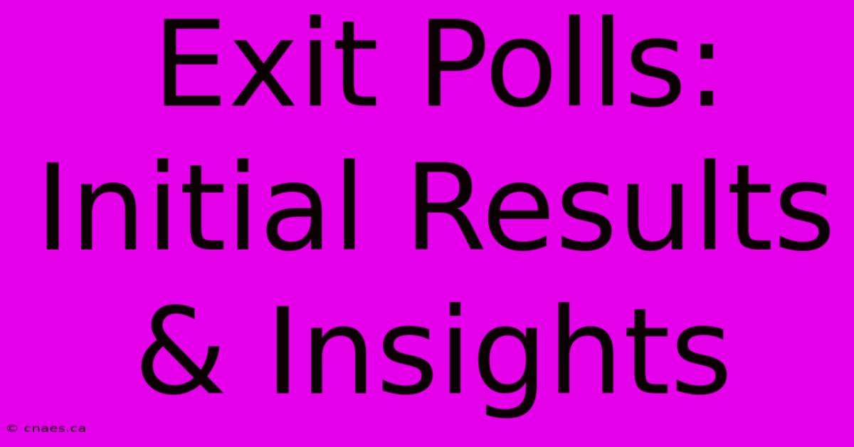 Exit Polls: Initial Results & Insights