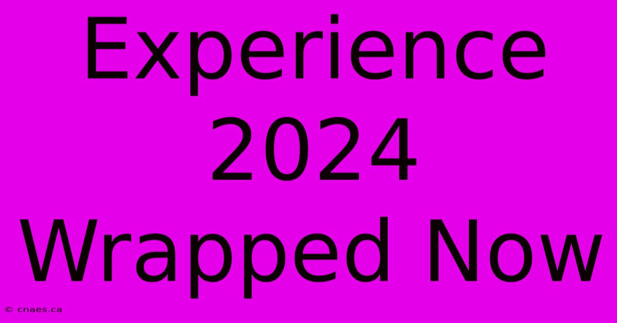 Experience 2024 Wrapped Now