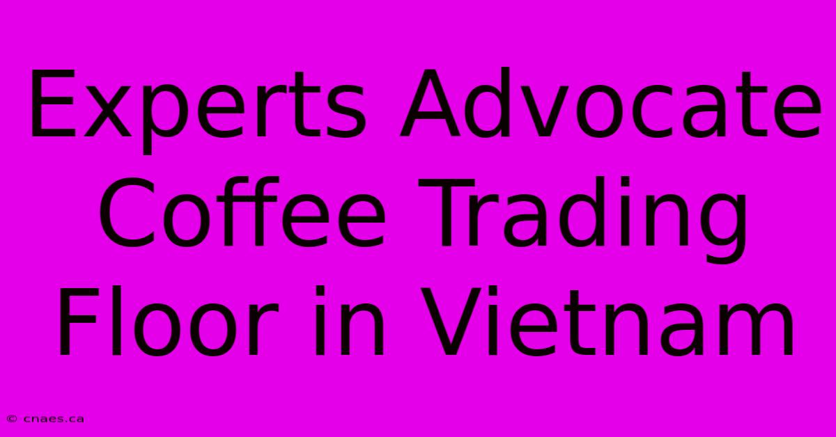 Experts Advocate Coffee Trading Floor In Vietnam