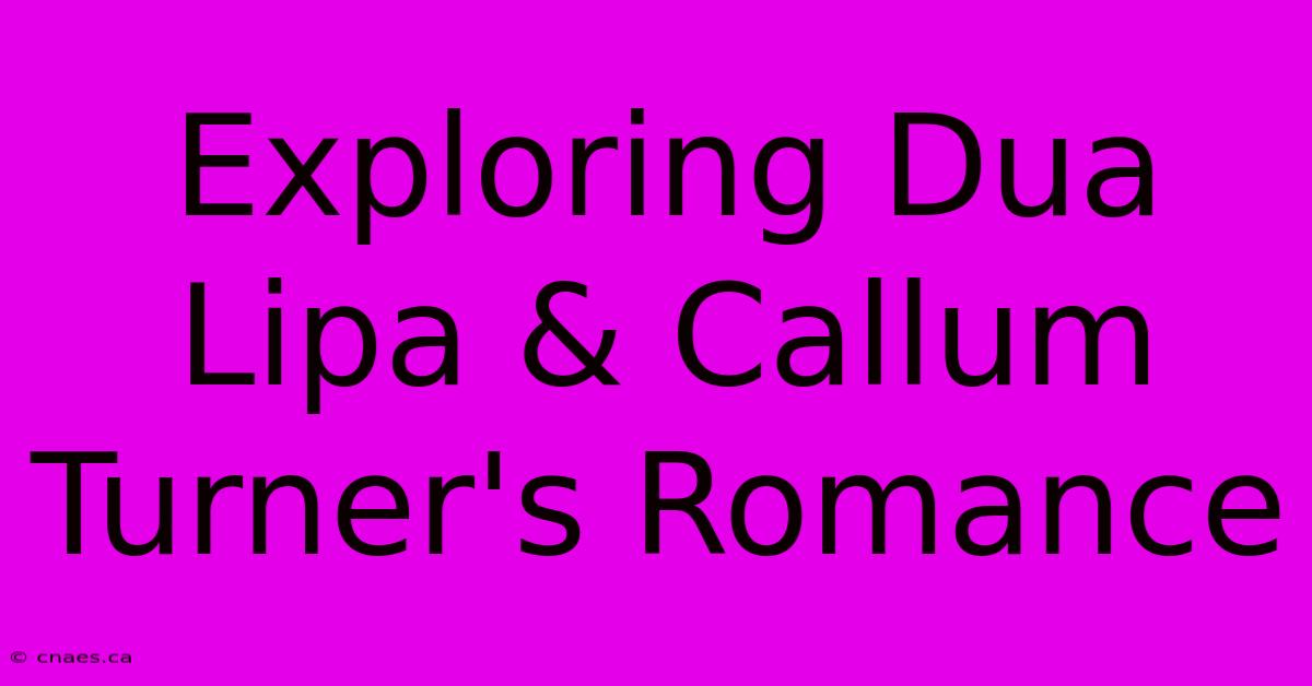 Exploring Dua Lipa & Callum Turner's Romance