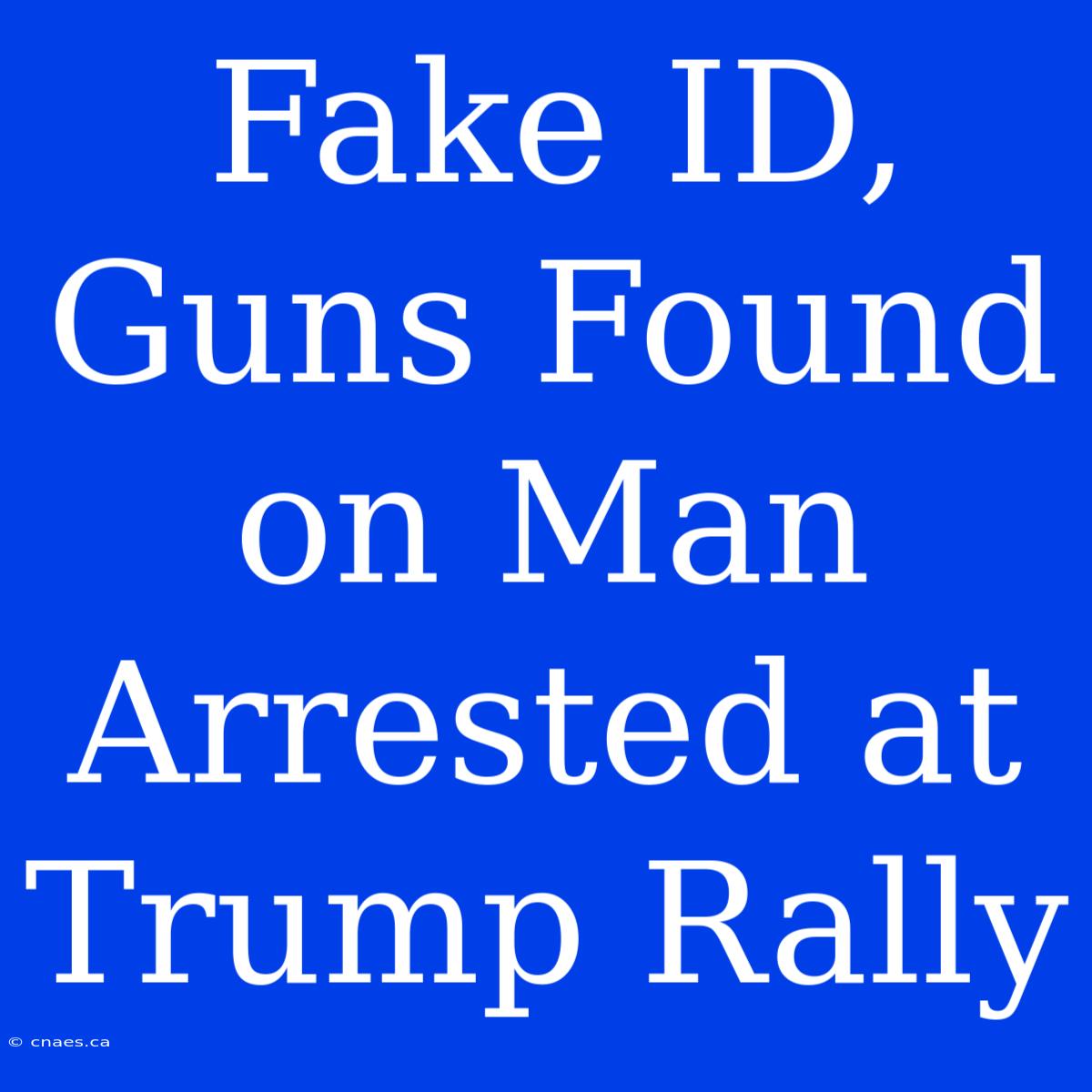 Fake ID, Guns Found On Man Arrested At Trump Rally