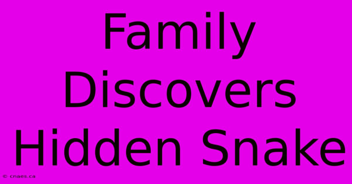 Family Discovers Hidden Snake