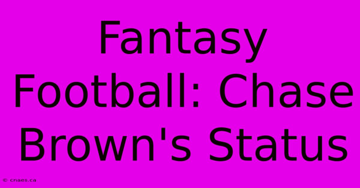 Fantasy Football: Chase Brown's Status