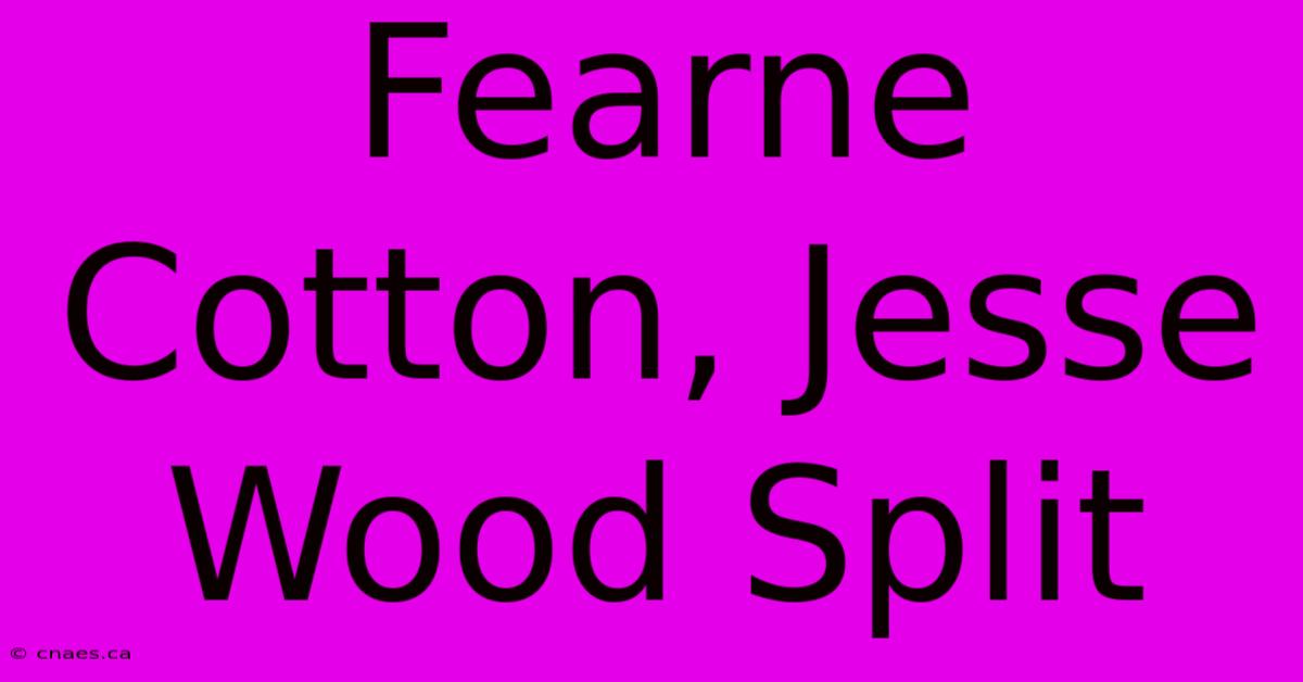 Fearne Cotton, Jesse Wood Split