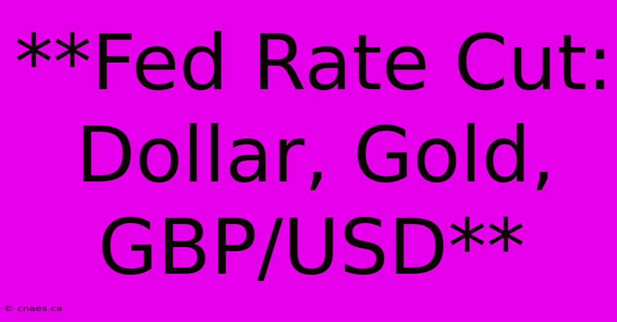 **Fed Rate Cut: Dollar, Gold, GBP/USD** 