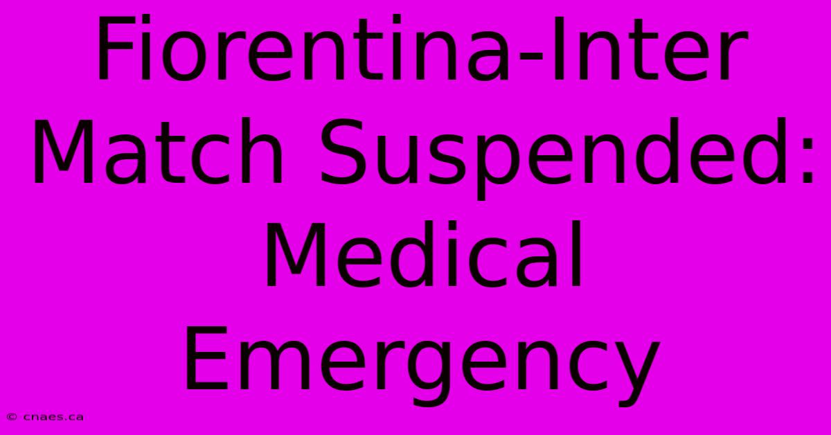 Fiorentina-Inter Match Suspended: Medical Emergency