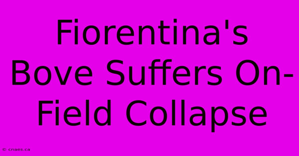 Fiorentina's Bove Suffers On-Field Collapse