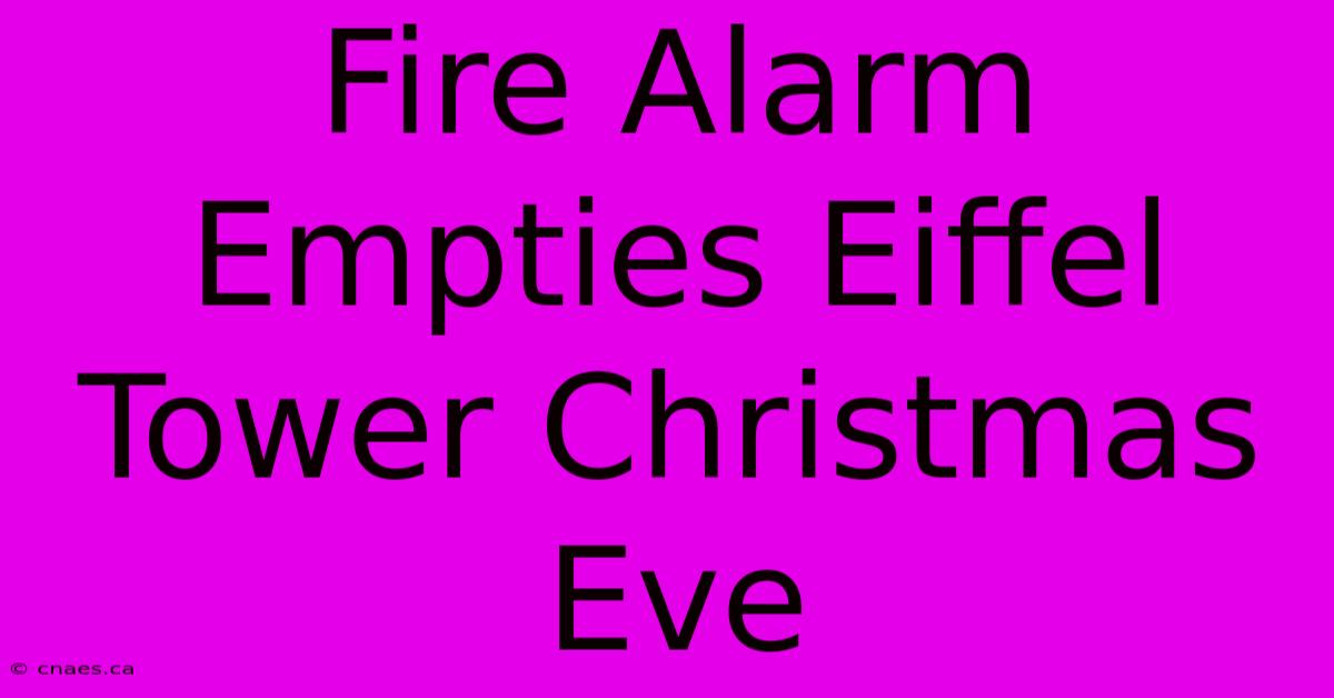 Fire Alarm Empties Eiffel Tower Christmas Eve