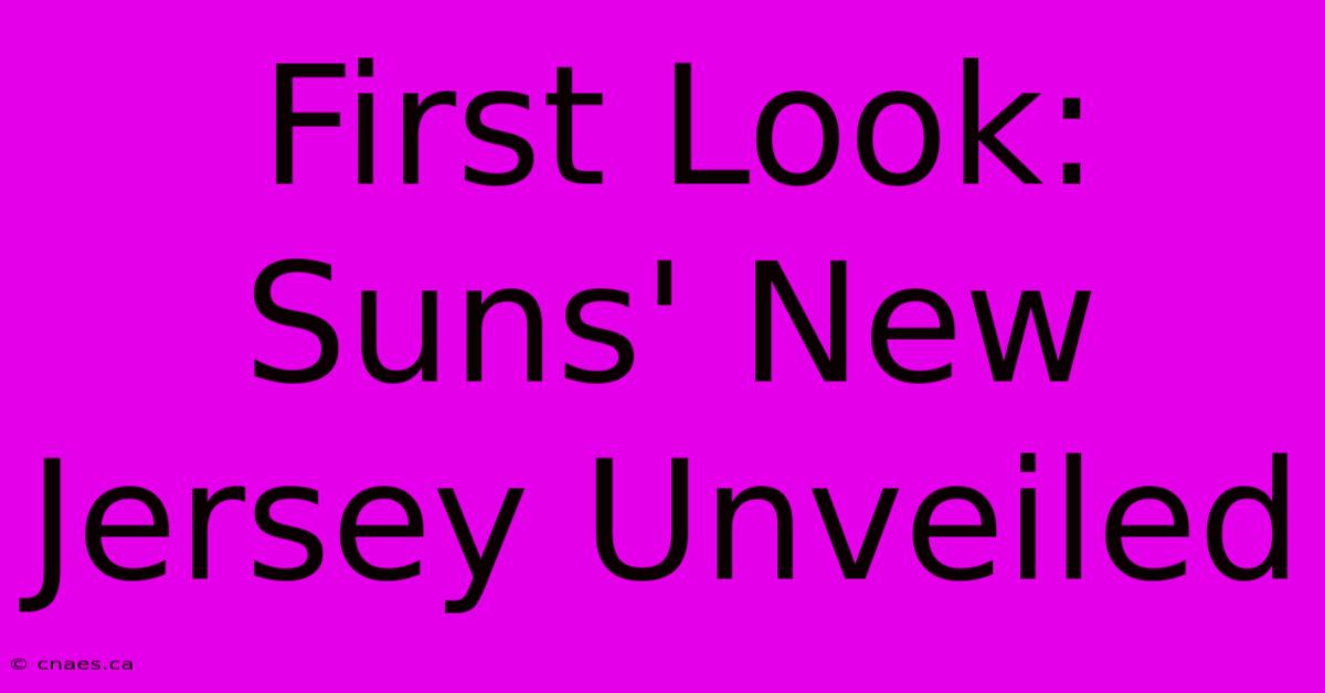 First Look: Suns' New Jersey Unveiled