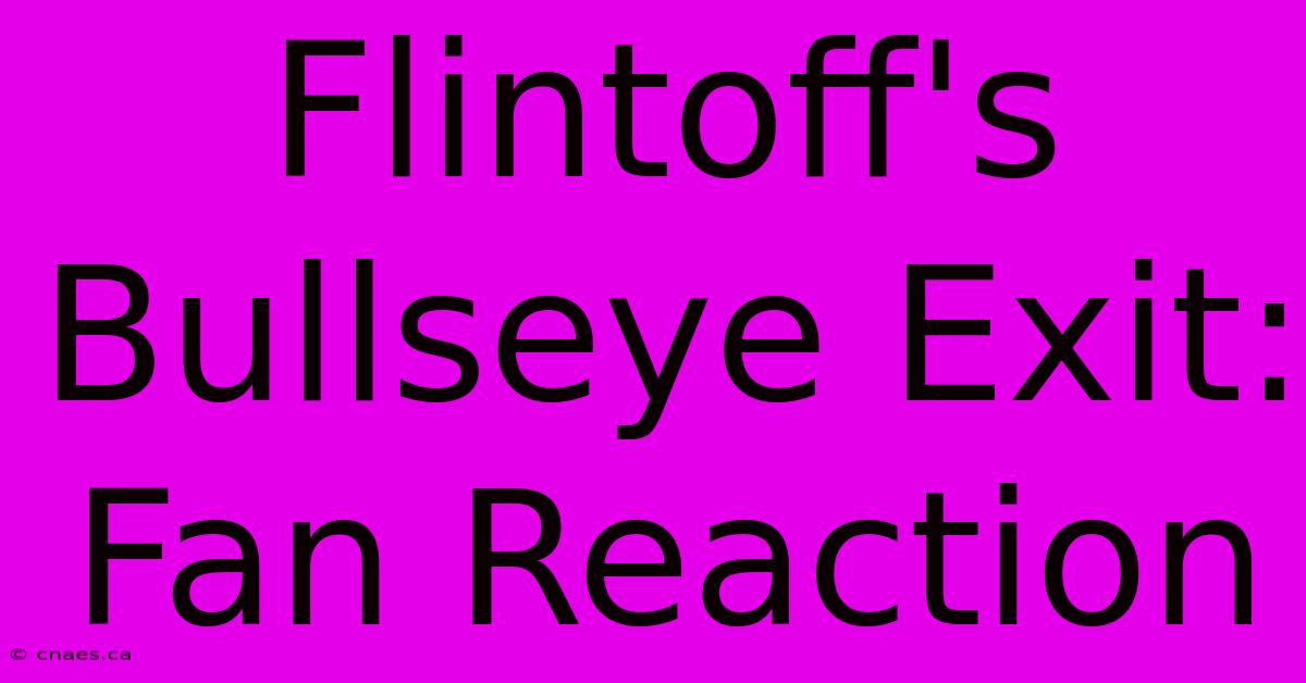 Flintoff's Bullseye Exit: Fan Reaction