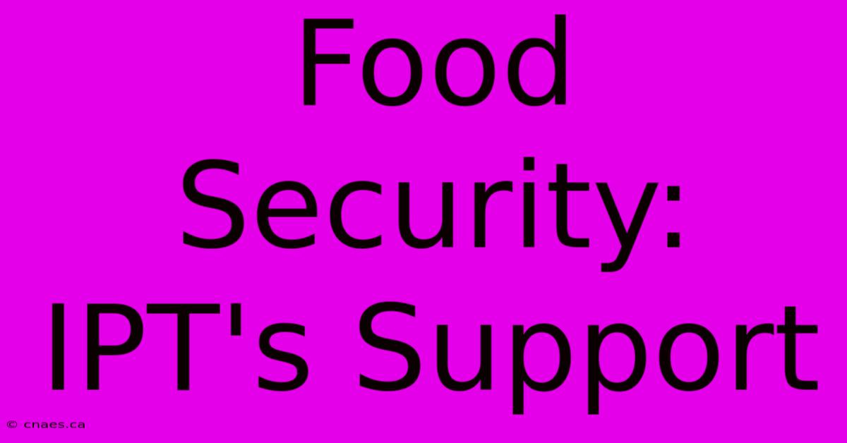 Food Security: IPT's Support