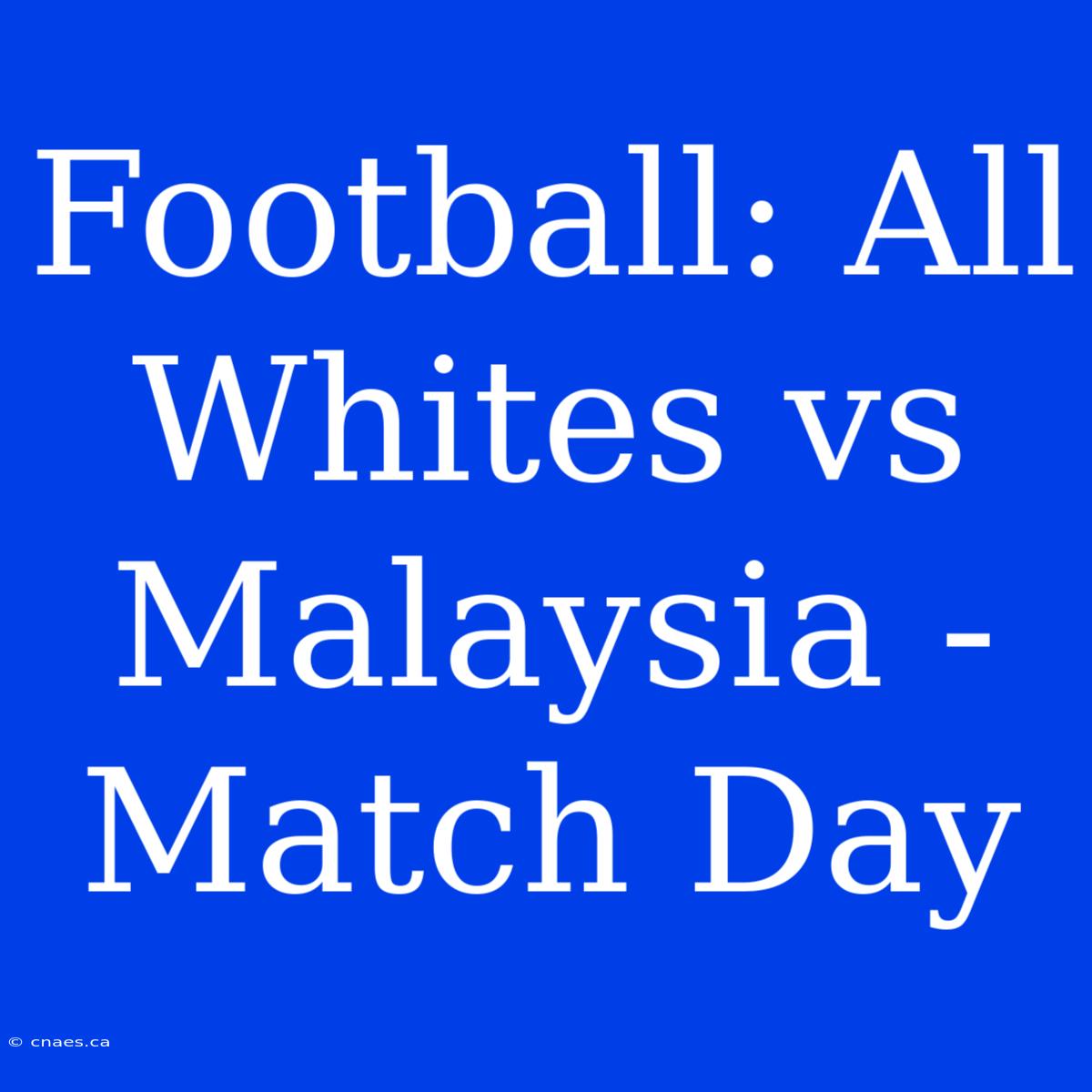 Football: All Whites Vs Malaysia - Match Day