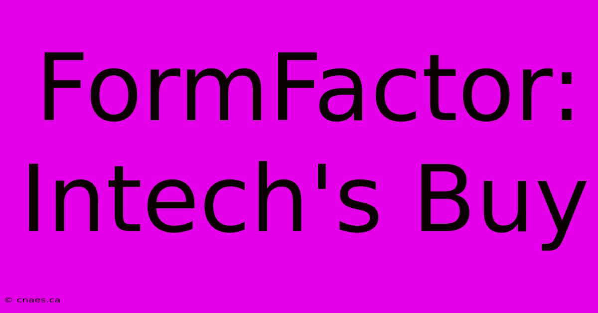 FormFactor: Intech's Buy