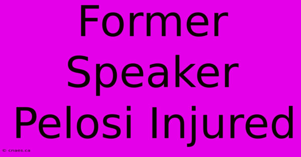 Former Speaker Pelosi Injured