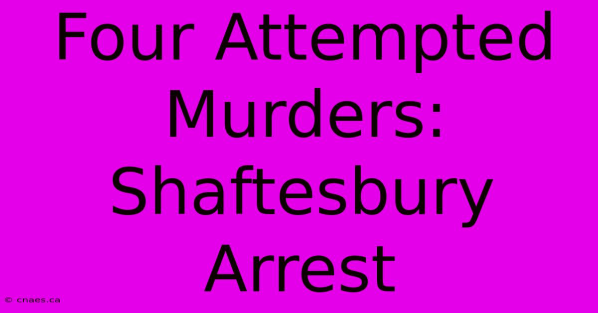 Four Attempted Murders: Shaftesbury Arrest