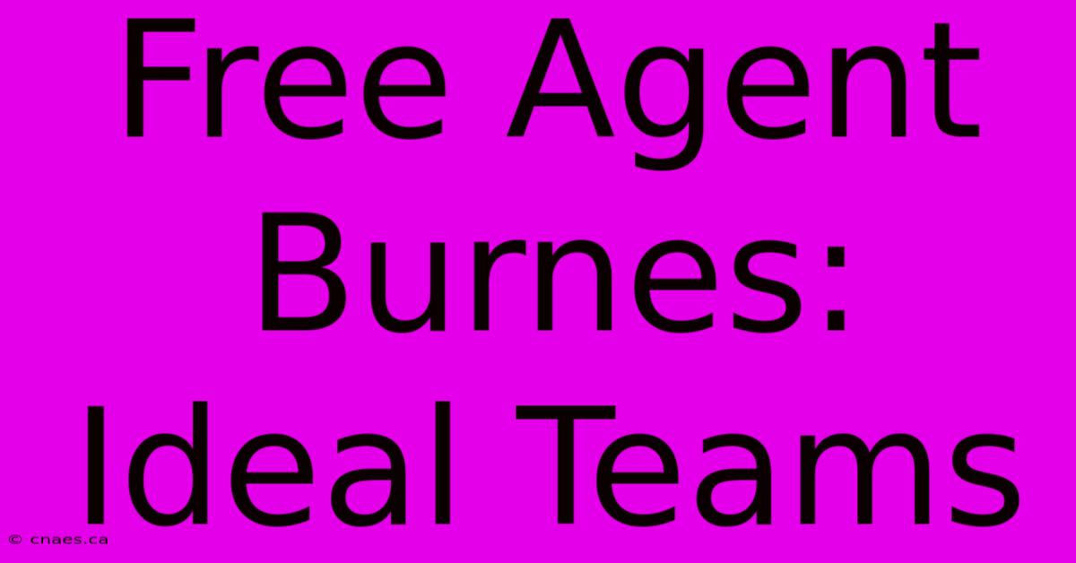 Free Agent Burnes: Ideal Teams