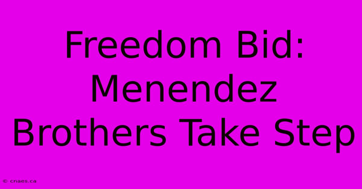 Freedom Bid: Menendez Brothers Take Step