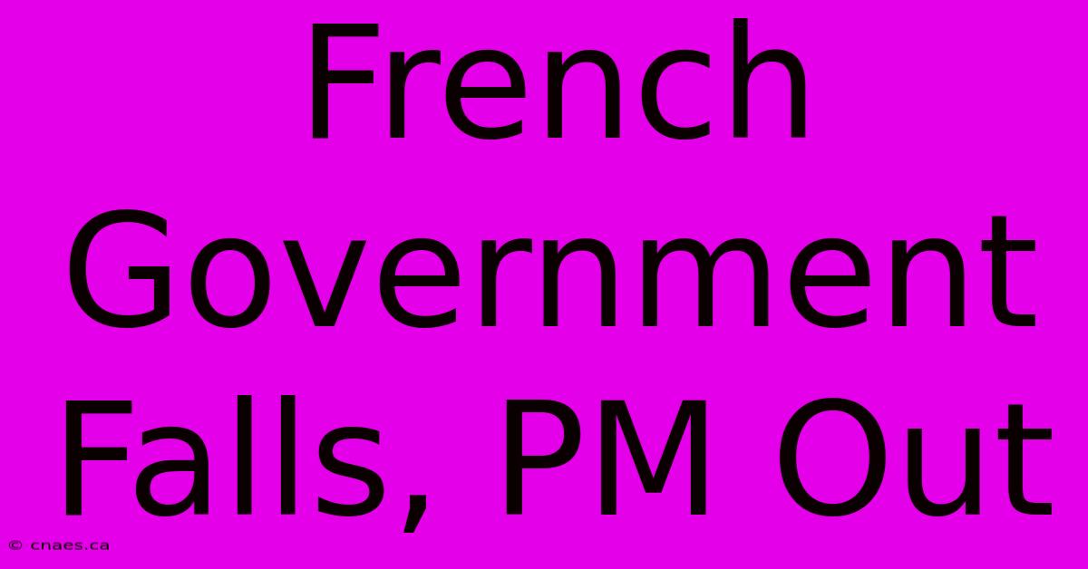 French Government Falls, PM Out