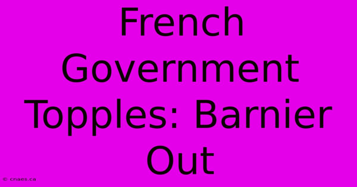 French Government Topples: Barnier Out