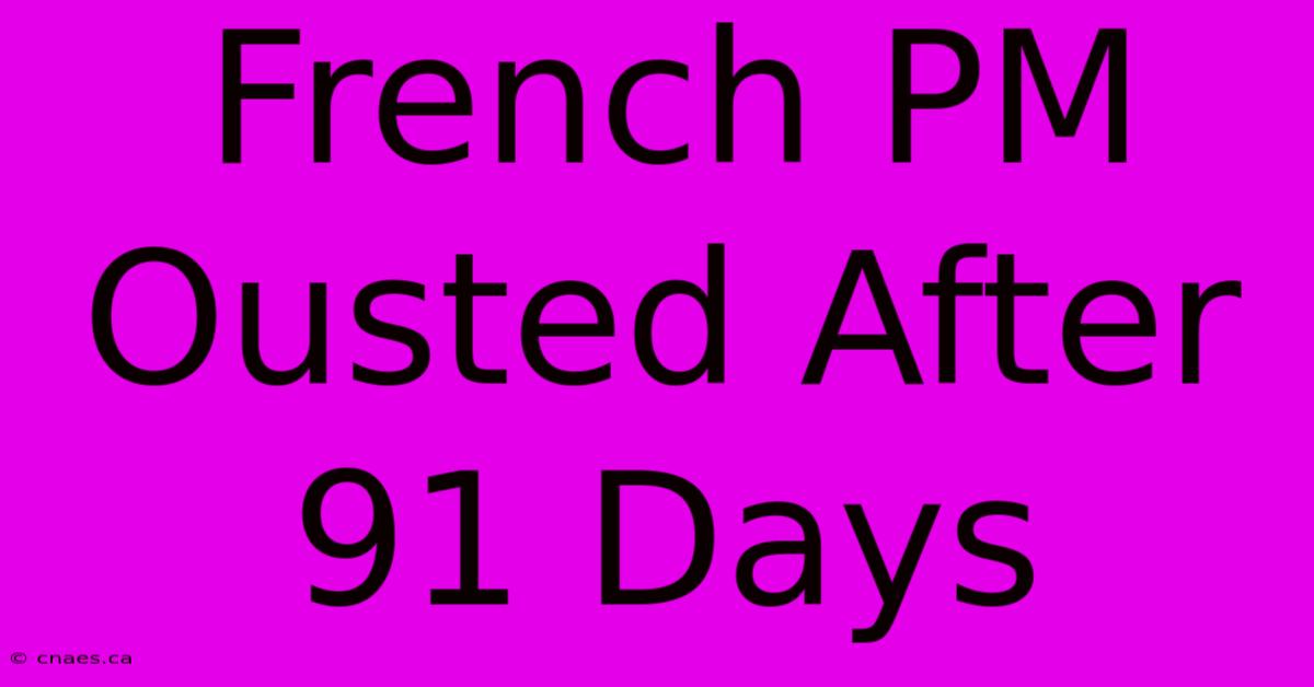 French PM Ousted After 91 Days