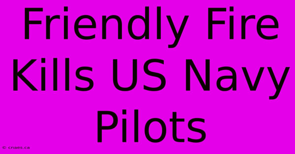 Friendly Fire Kills US Navy Pilots