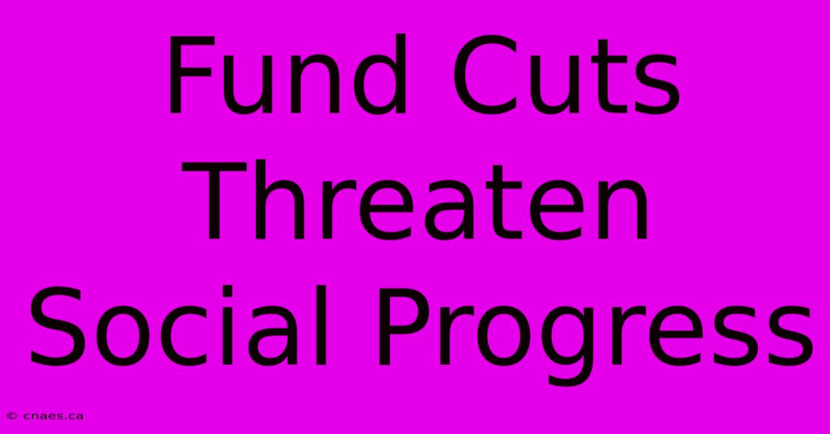 Fund Cuts Threaten Social Progress