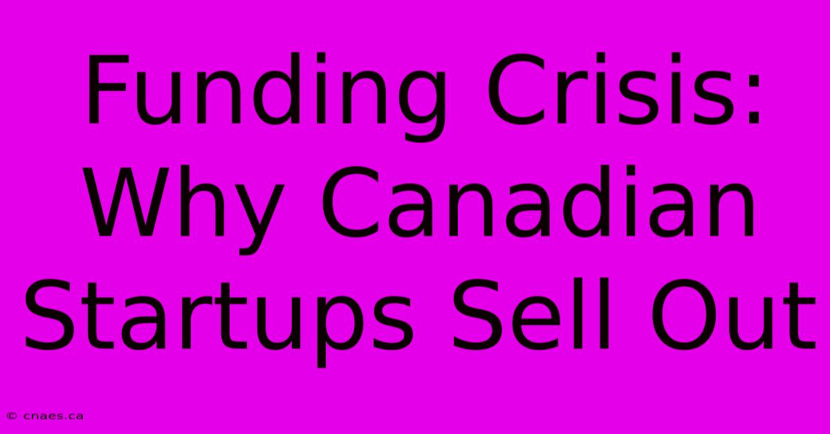 Funding Crisis: Why Canadian Startups Sell Out