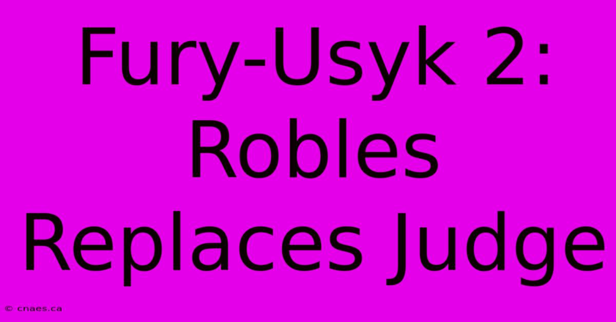 Fury-Usyk 2: Robles Replaces Judge