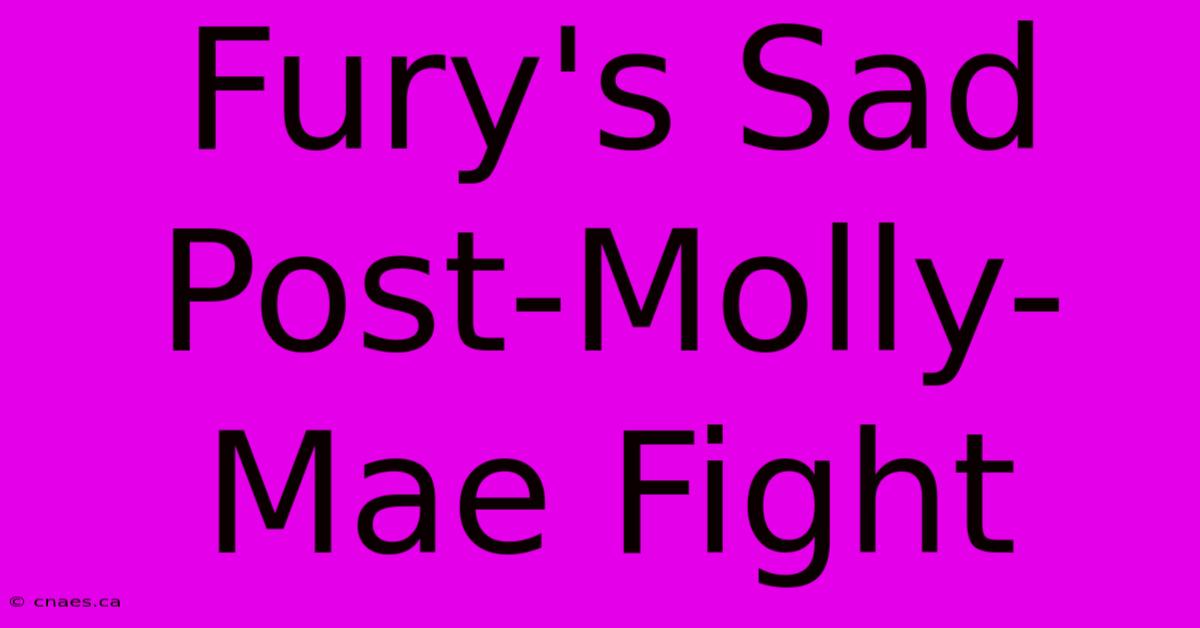 Fury's Sad Post-Molly-Mae Fight