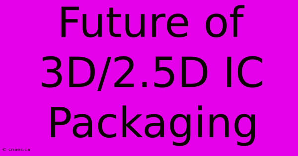 Future Of 3D/2.5D IC Packaging