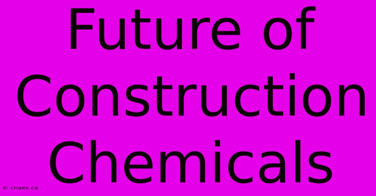 Future Of Construction Chemicals