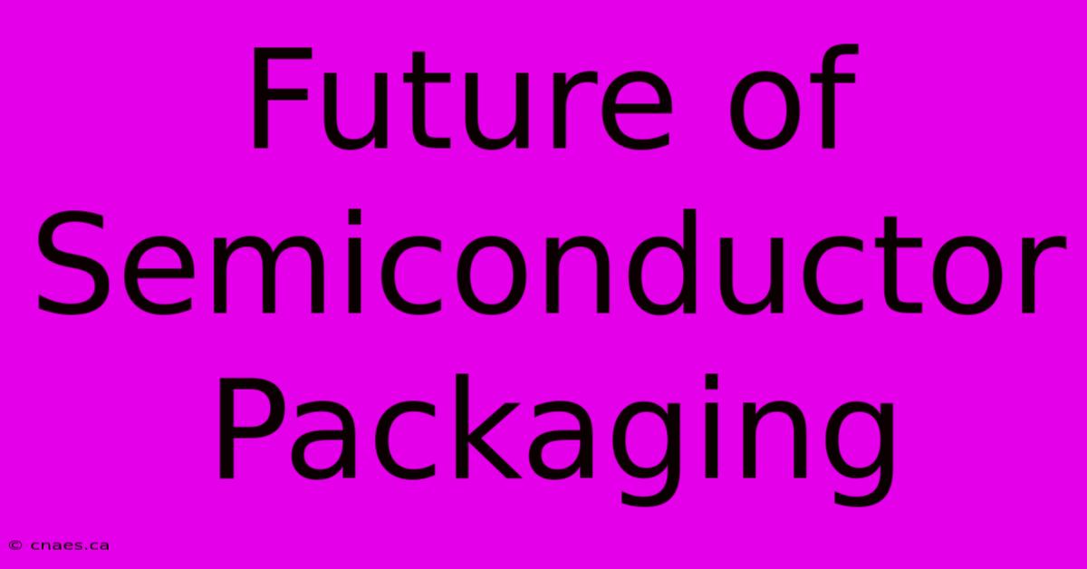 Future Of Semiconductor Packaging