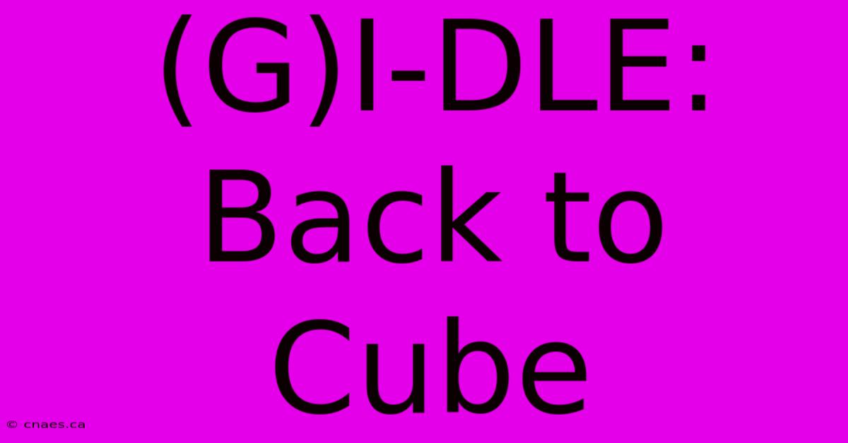 (G)I-DLE: Back To Cube