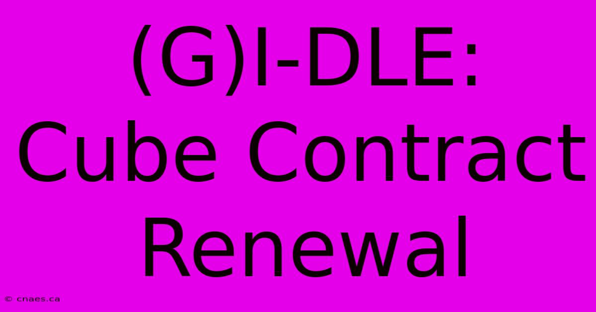 (G)I-DLE: Cube Contract Renewal