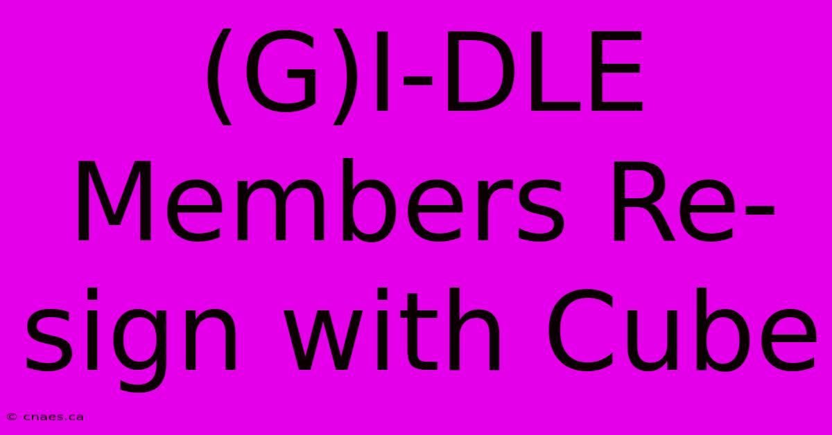 (G)I-DLE Members Re-sign With Cube