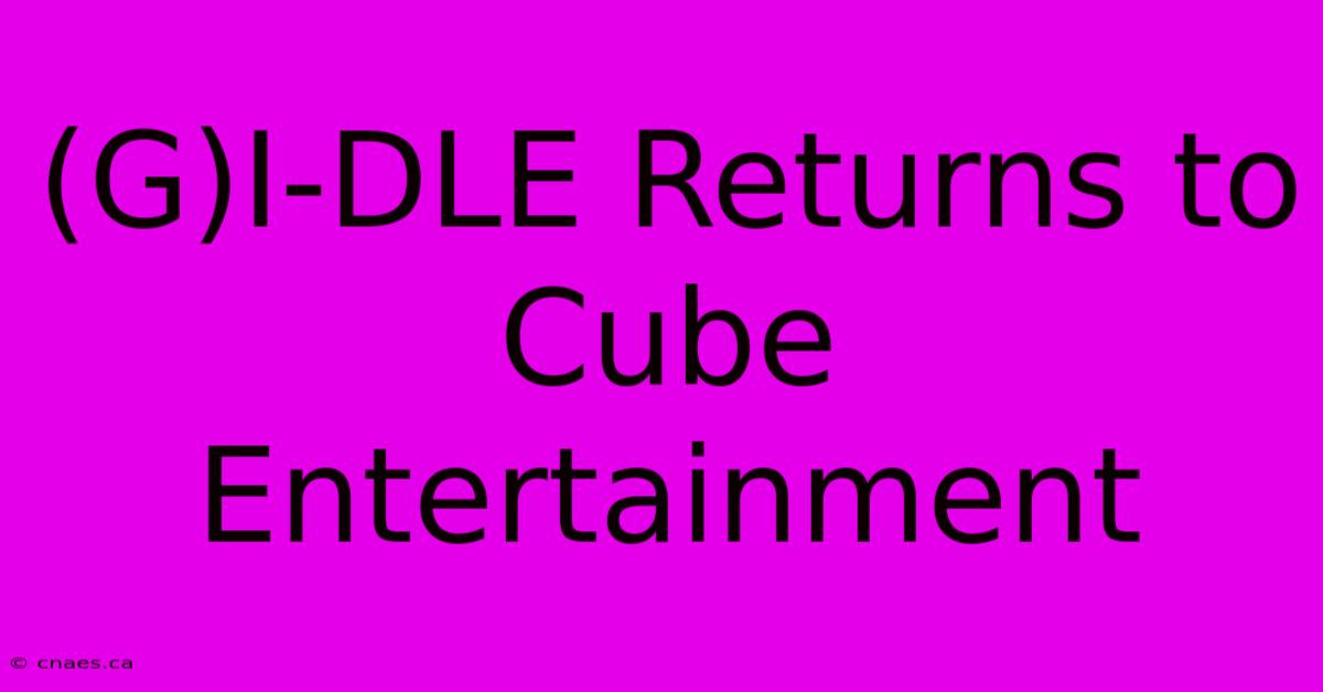 (G)I-DLE Returns To Cube Entertainment