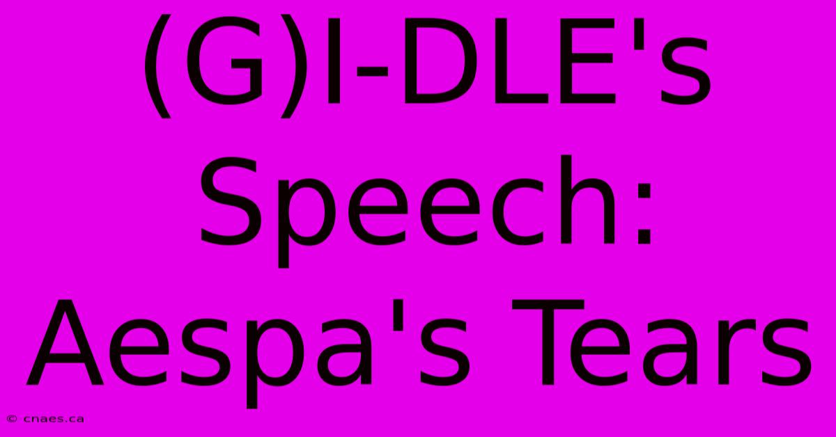 (G)I-DLE's Speech: Aespa's Tears