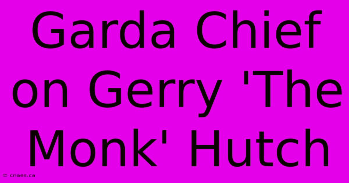 Garda Chief On Gerry 'The Monk' Hutch